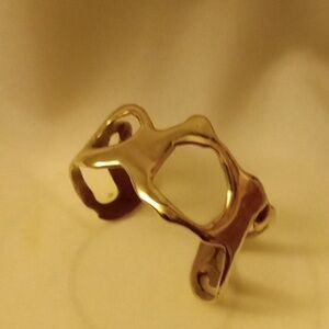 Vintage Brass Cuff Bracelet Boho Artisan Unsigned